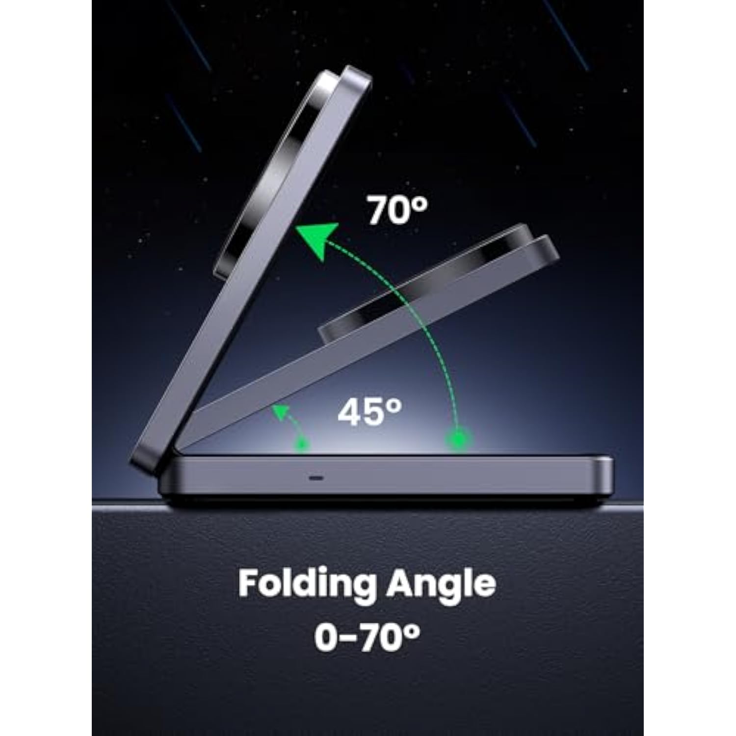 UGREEN MagFlow MagSafe Charger for iPhone 16, Qi Wireless Charger Stand, 2-in-1 Mag Safe Charger Stand Compatible with iPhone 17/17 Air/17 Pro/17 Pro Max/16/15/14/13/12 Series, AirPods 3/2/Pro