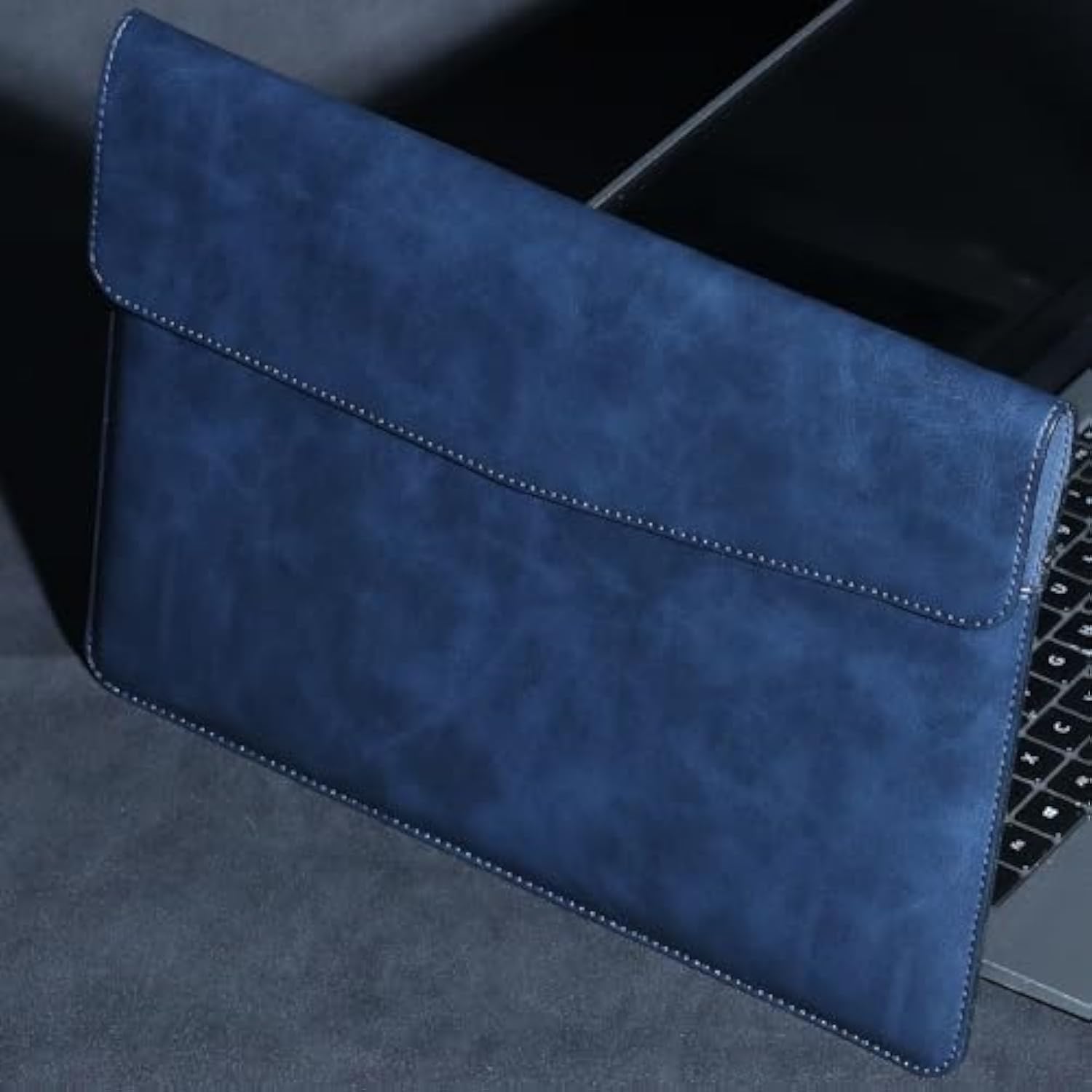 Leather Laptop Sleeve 13 Inch Compatible With Macbook Air M4 M3 M2 M1 2025-2018?Macbook Pro M2 M1 2025-2016,Wear-Resistant And Scratch-Resistant Protective Case Cover,Blue