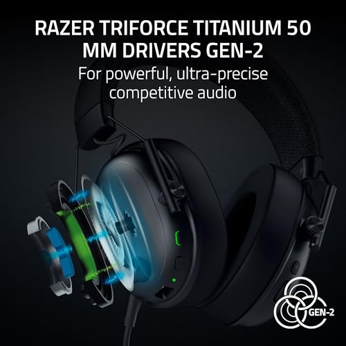 Razer BlackShark V3 Wireless Gaming Headset for PC: 50mm Drivers - Super Wideband Mic - 2.4 GHz, Bluetooth, USB - Works with Mac, PS5, Nintendo