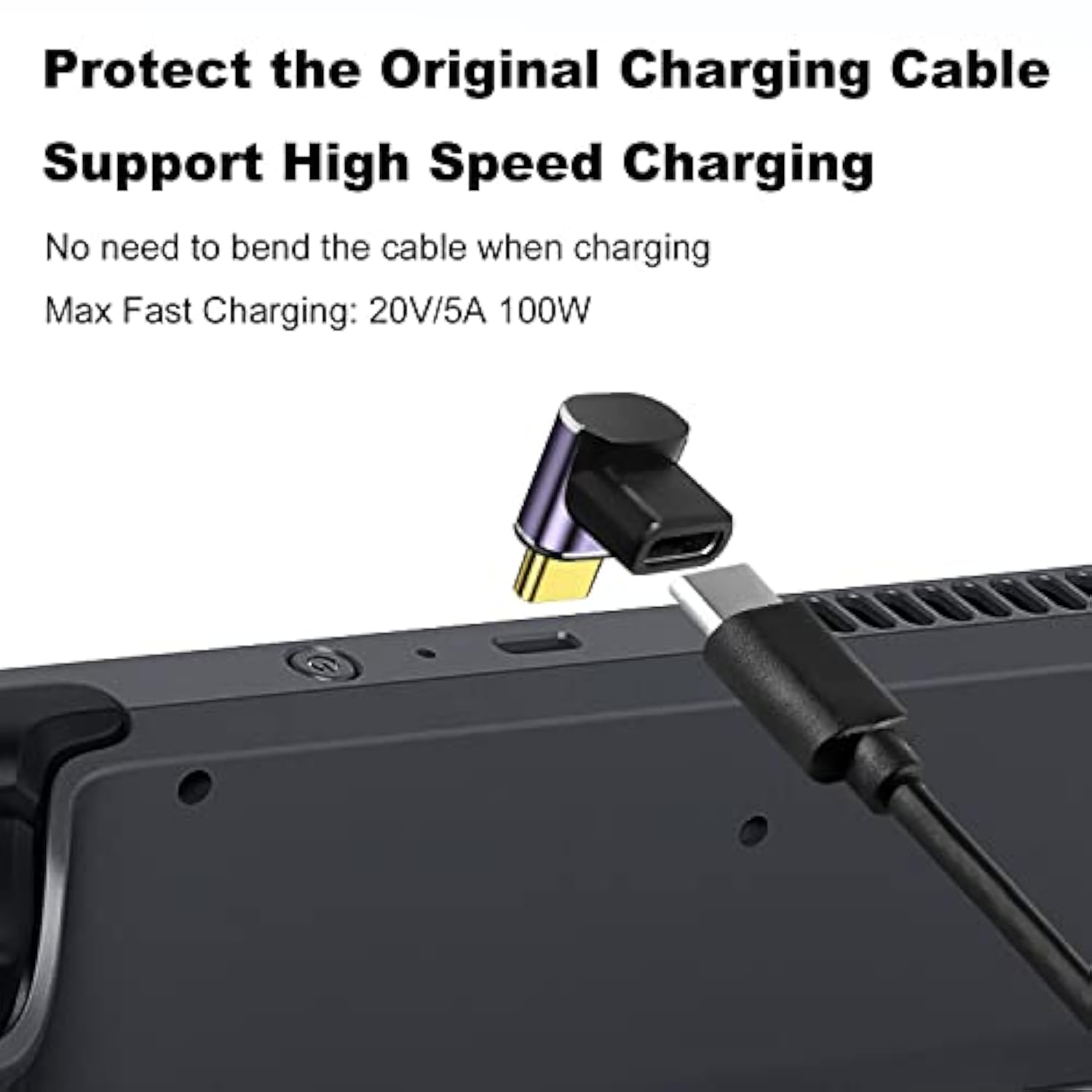 90 Degree Usb-C Male To Usb-C Female Adapter (2 Pack), Type-C Up And Down Righ
