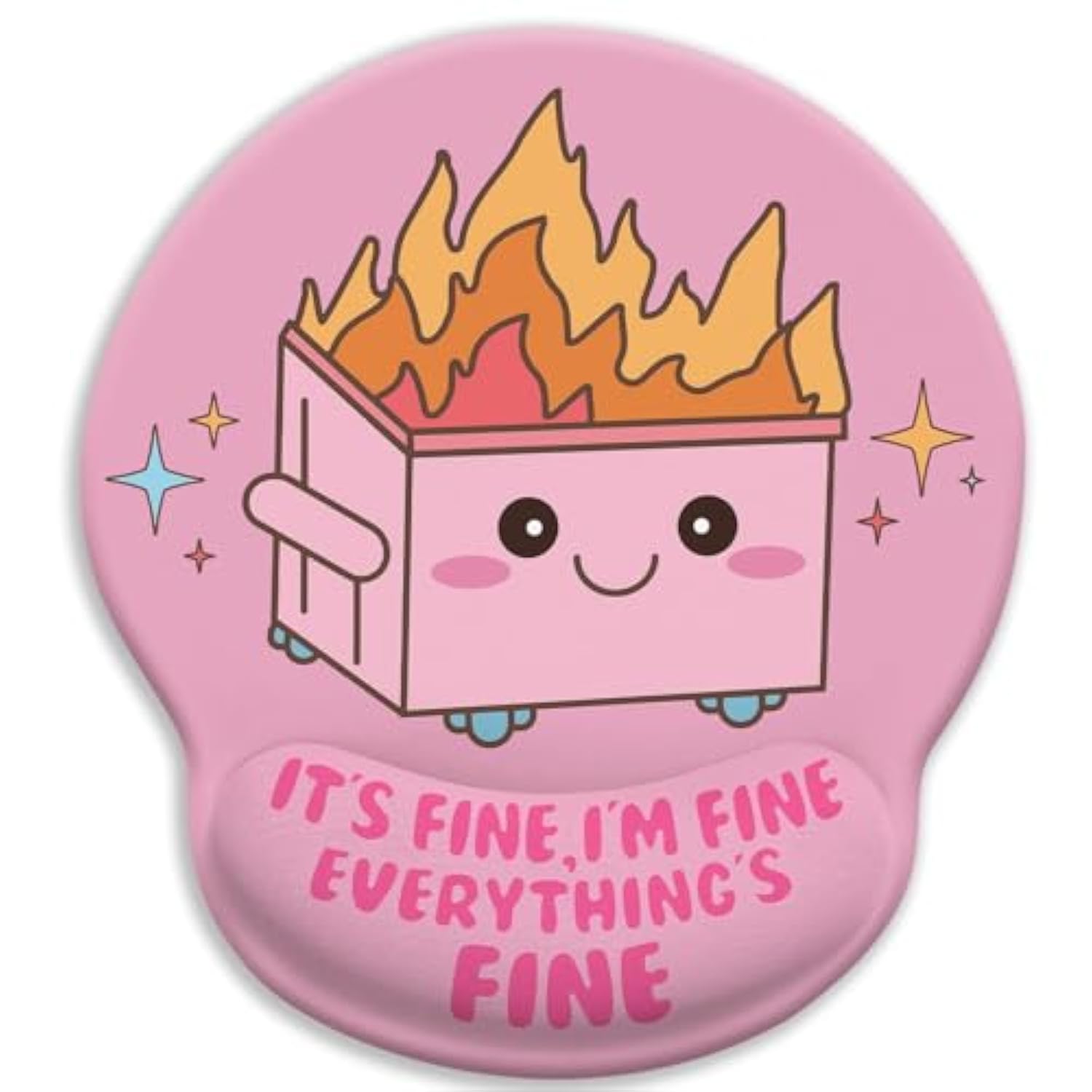 Funny Cute Mouse Pad With Wrist Rest, Dumpster On Fire Ergonomic Mouse Pads Wrist Support For Desk, Mousepad For Wireless Mouse Gaming Laptop Work Home Desk Accessories Office Supplies Decor