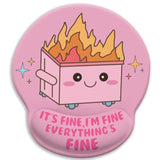Funny Cute Mouse Pad With Wrist Rest, Dumpster On Fire Ergonomic Mouse Pads Wrist Support For Desk, Mousepad For Wireless Mouse Gaming Laptop Work Home Desk Accessories Office Supplies Decor