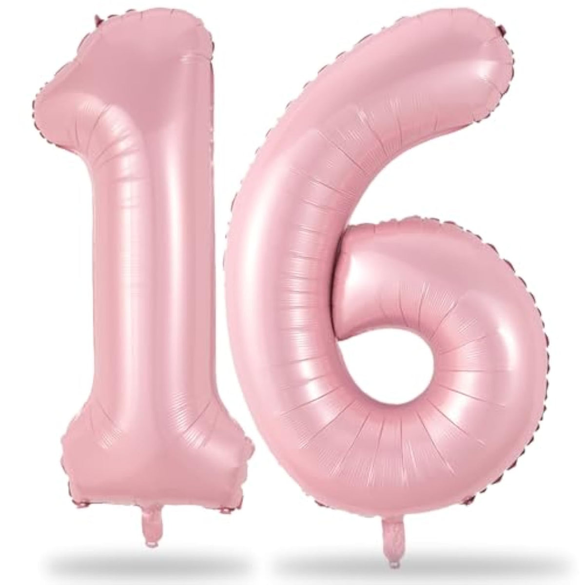 Pastel Pink 16Th Birthday Balloons For Girls, 40 Inch Mylar Self Inflating 16 Balloon Number, Big Foil 1 & 6 Helium Number 16 Balloon For Women Birthday Party Decorations Anniversary Decor Supplies