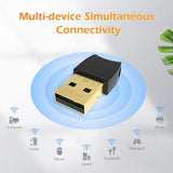 Bluetooth 5.3 Usb Adapter For Desktop Pc, Plug & Play Mini Dongle Receiver & Transmitter, Compatible With Laptop, Headphones, Keyboard, Mouse, Speakers, Printer, Windows 11/10/8.1