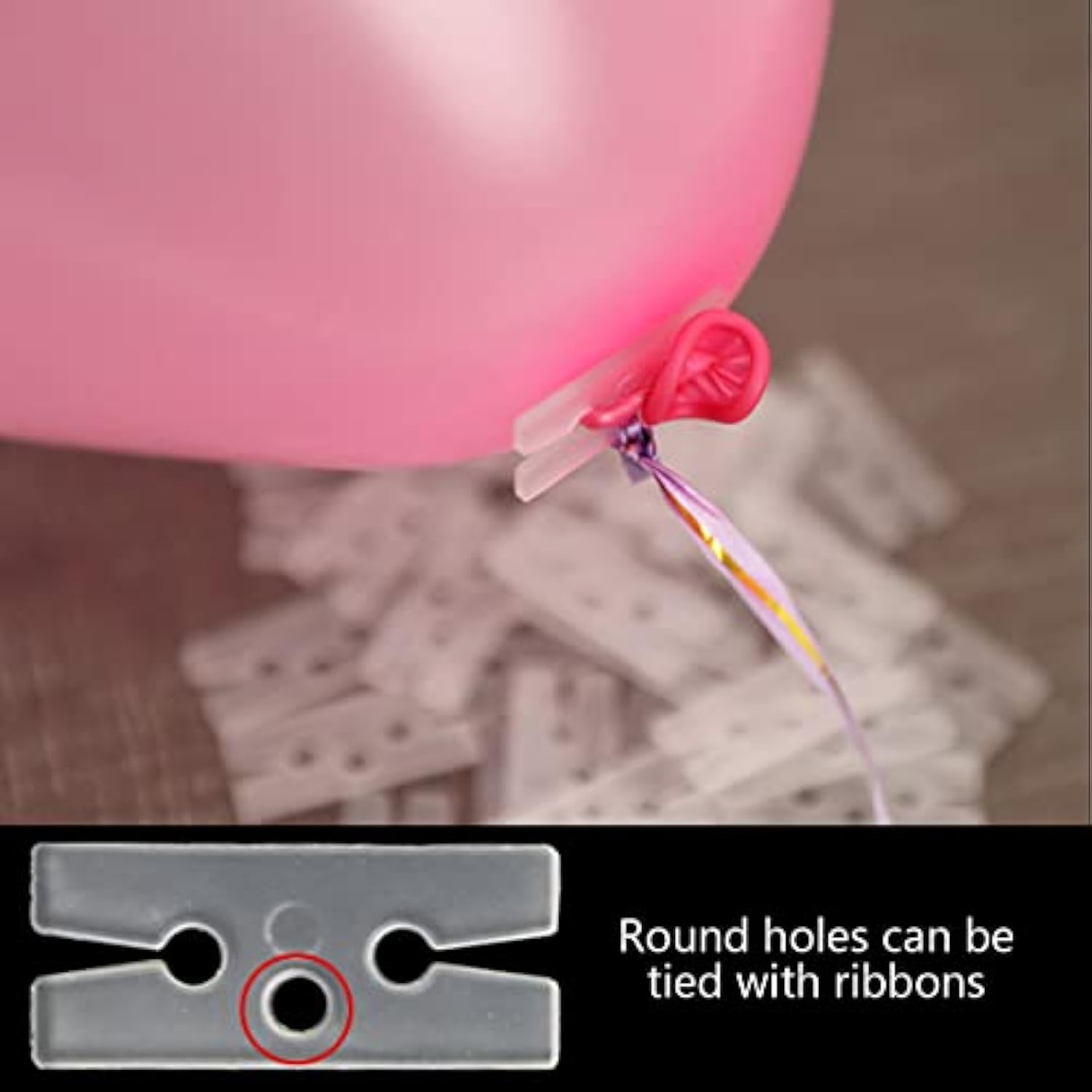 300Pcs Plastic Balloon Clips Ties For Sealing, H Shape Bulk Balloon Ties Clips Tool For Wedding Party Christmas Birthday Decoration