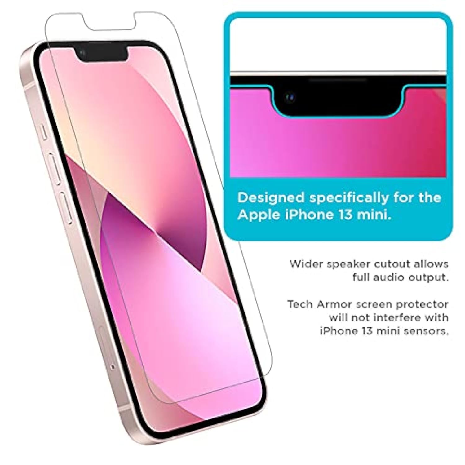 Tech Armor HD Clear Film Screen Protector for Apple New iPhone 13 mini 5.4 Inch 4 Pack 2021