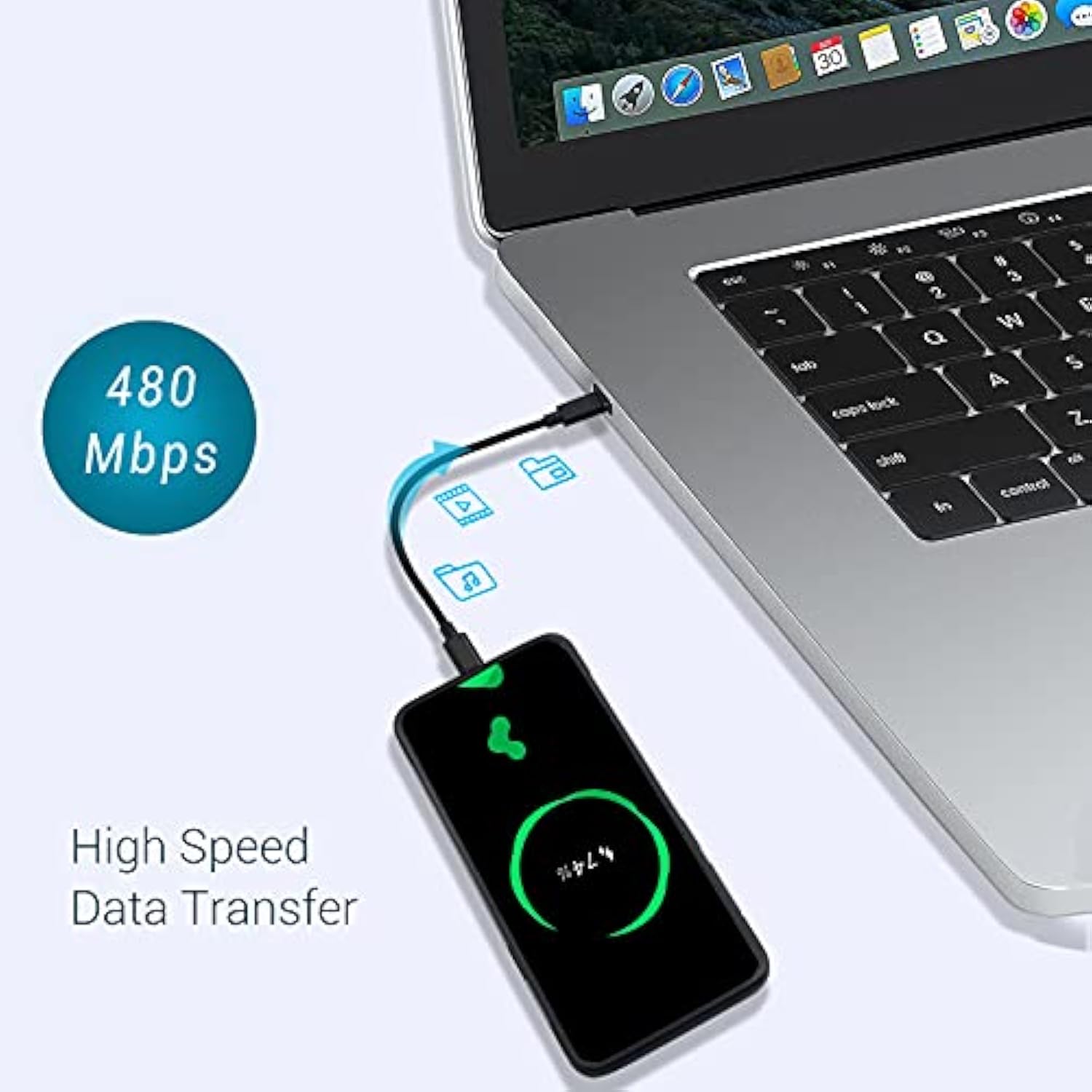 Usb C To Usb C Fast Charging Cable 60W,[3-Pack 8 Inch] Usb 2.0 Type C Charger