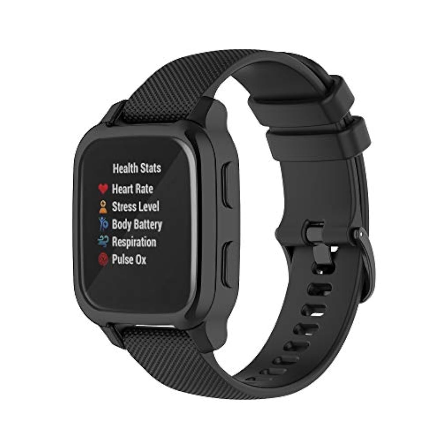 Screen Protector Compatible With Garmin Venu Sq 2 Smartwatch Case Soft Tpu Full Protection (Black+Black)