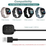 Charger For Fitbit Versa 4/Versa 3/Sense 2/Sense, Replacement Charging Cable Cord Magnetic Dock Stand For Fitbit Sense 1/2, Versa 3/4 Smartwatch [2Pack, 1M/3.3Ft]