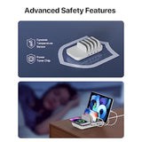 70W Charging Station For Multiple Devices,5 Port Charging Dock With 15W Wireless Charger, 25W Usb C Pd/Pps Fast Charging For Galaxy,Lpad,Lphone 15/14/13/Xs/Max