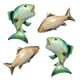 4Pcs Fish Foil Balloons Sea Animal Gone Fishing Birthday Party Decor