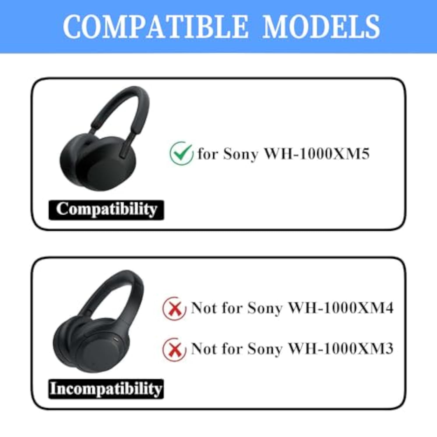 Silicone Sweatproof Case Cover for Sony WH-1000XM5 Headphones, Earpads, Headband, and Shell Protection