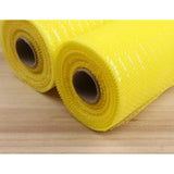2 Pack 6 Inch Metallic Poly Mesh Ribbon (Total 20 Yards,Candy Yellow)