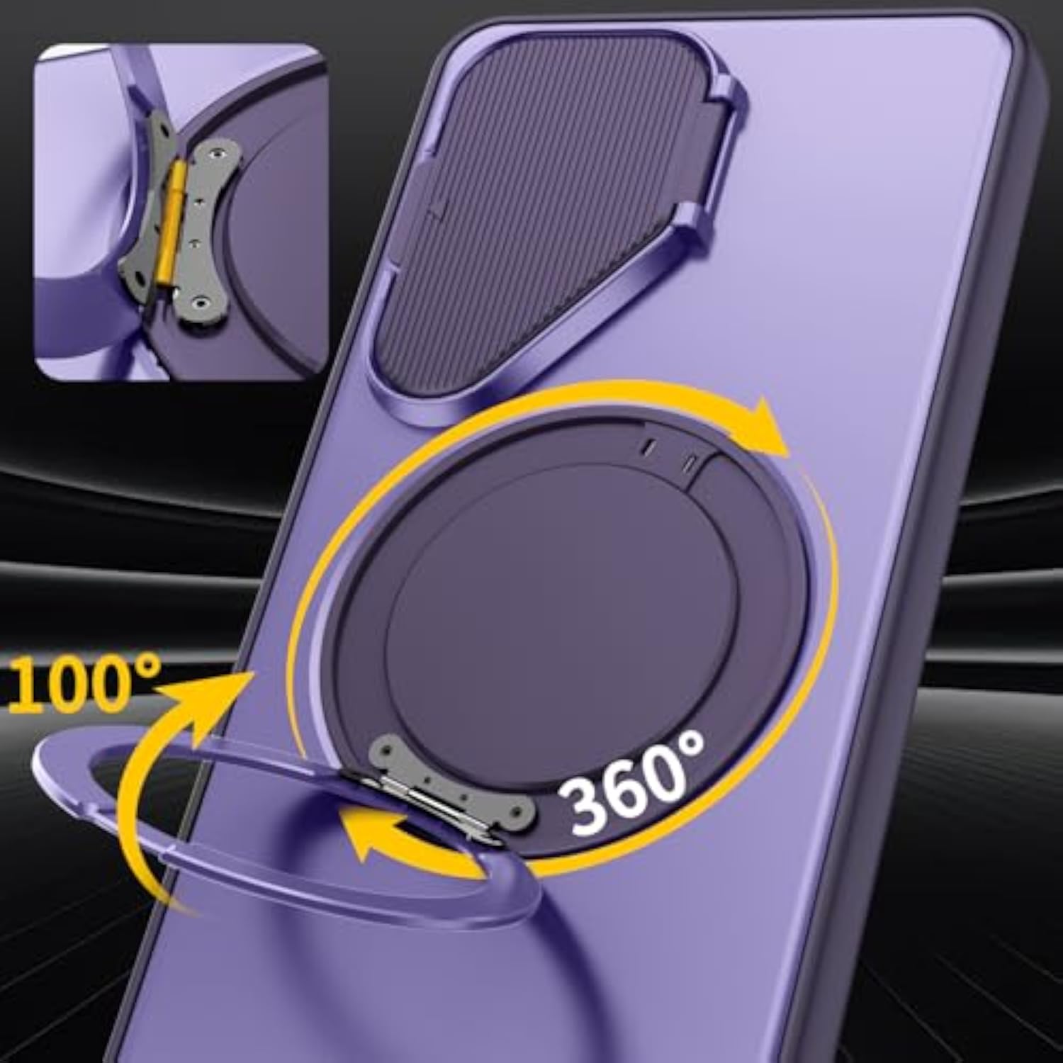 Purple Samsung Galaxy S26 Case with O-Ring Stand Flip Camera Cover