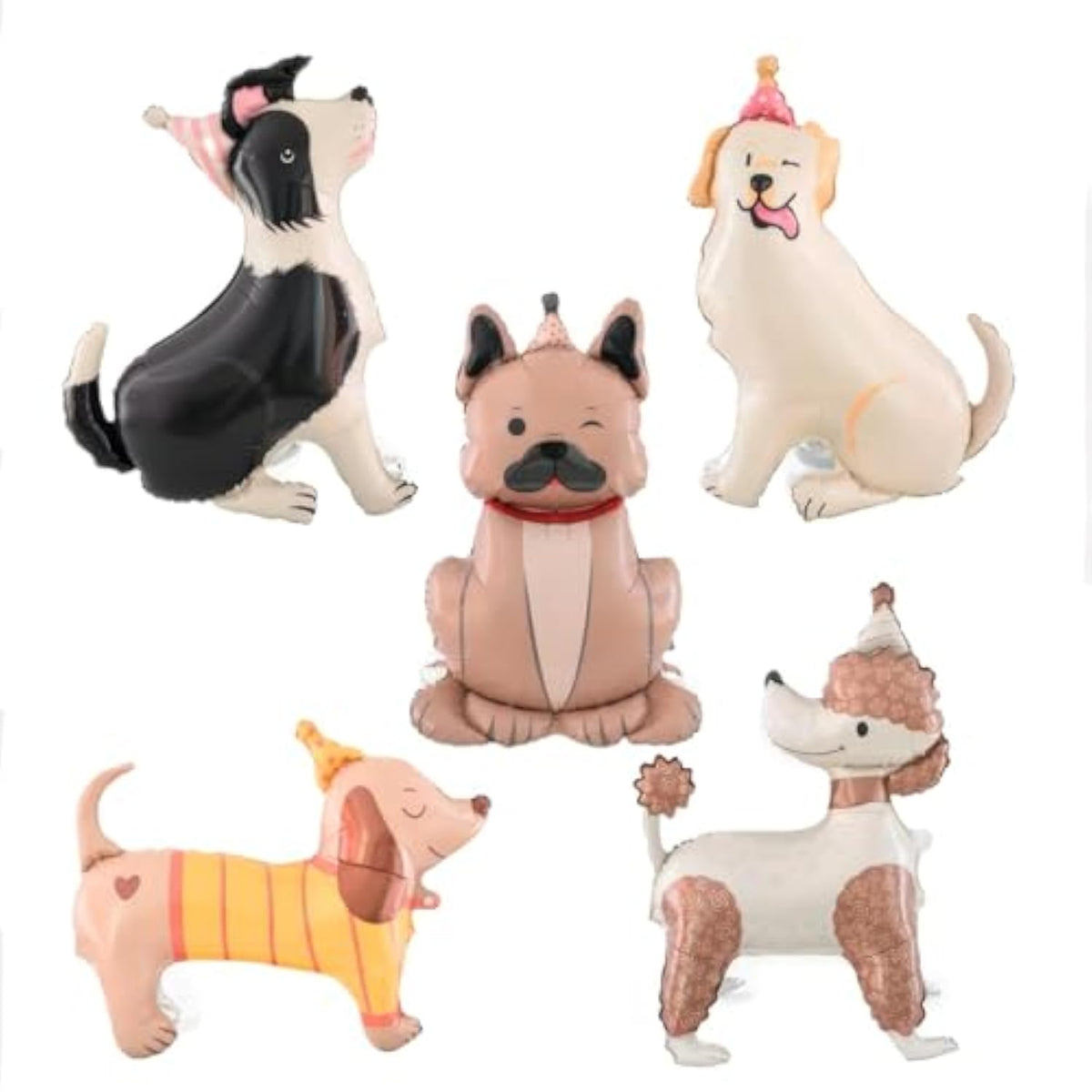 5pcs Dog Balloons for Puppy-Themed Birthdays & Baby Shower Parties