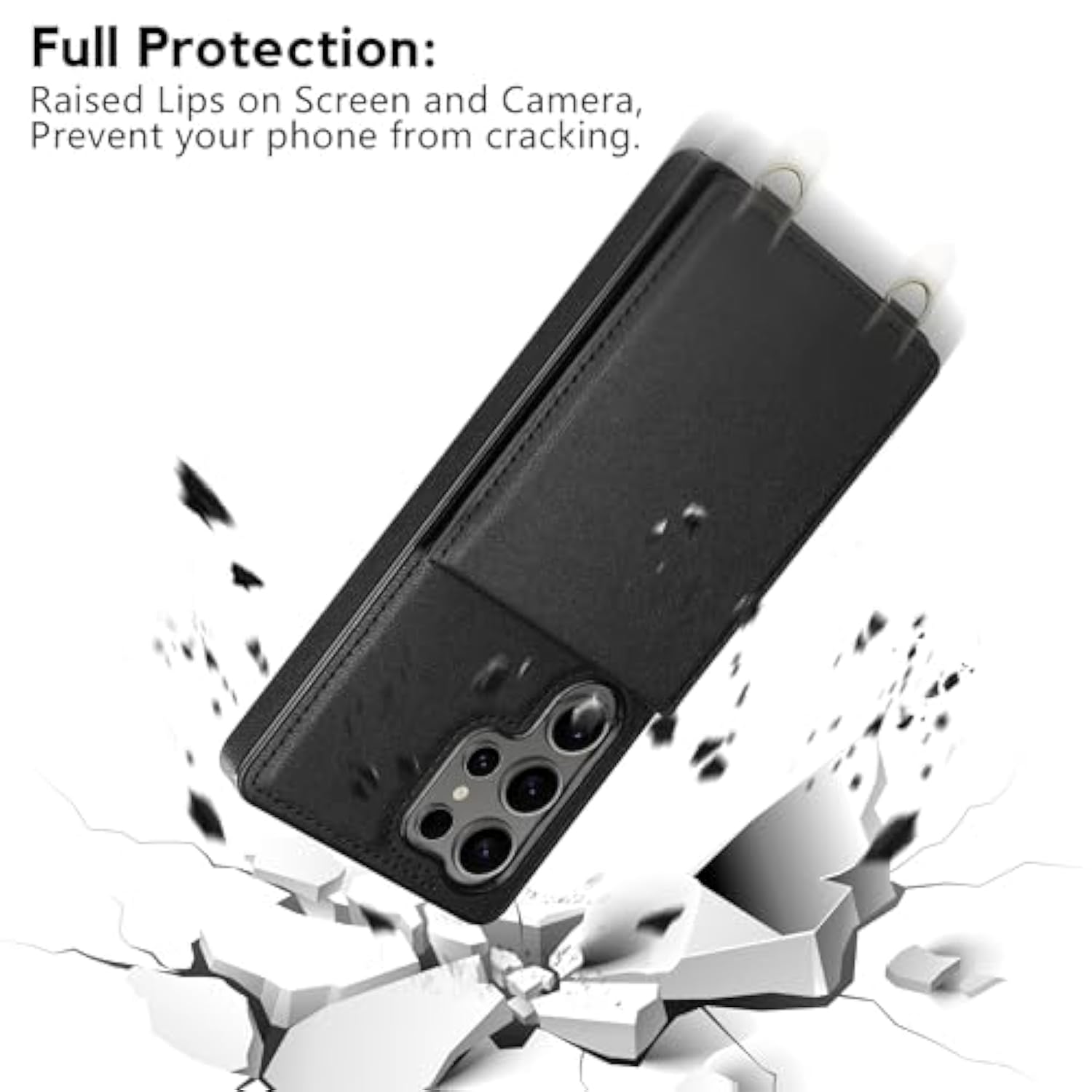 For Samsung Galaxy S25 Ultra Case With Card Holder Crossbody Lanyard Strap Leather Wallet Case With Magnetic Clasp Kickstand Heavy Duty Protective Flip Cover For Galaxy S25 Ultra For Women