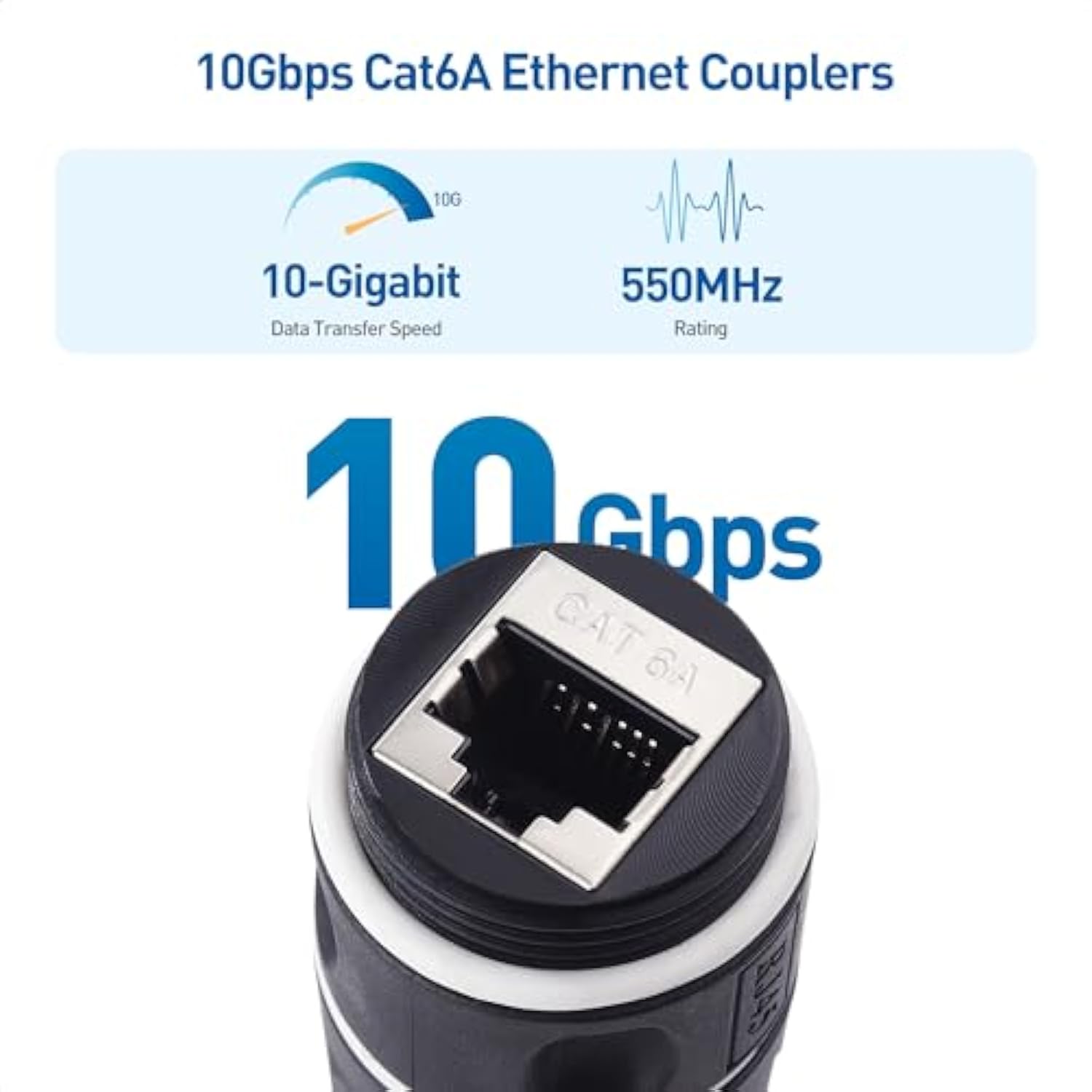 Cable Matters 3-Pack 10Gbps Cat6A Shielded IP68 Waterproof RJ45 Coupler (Water
