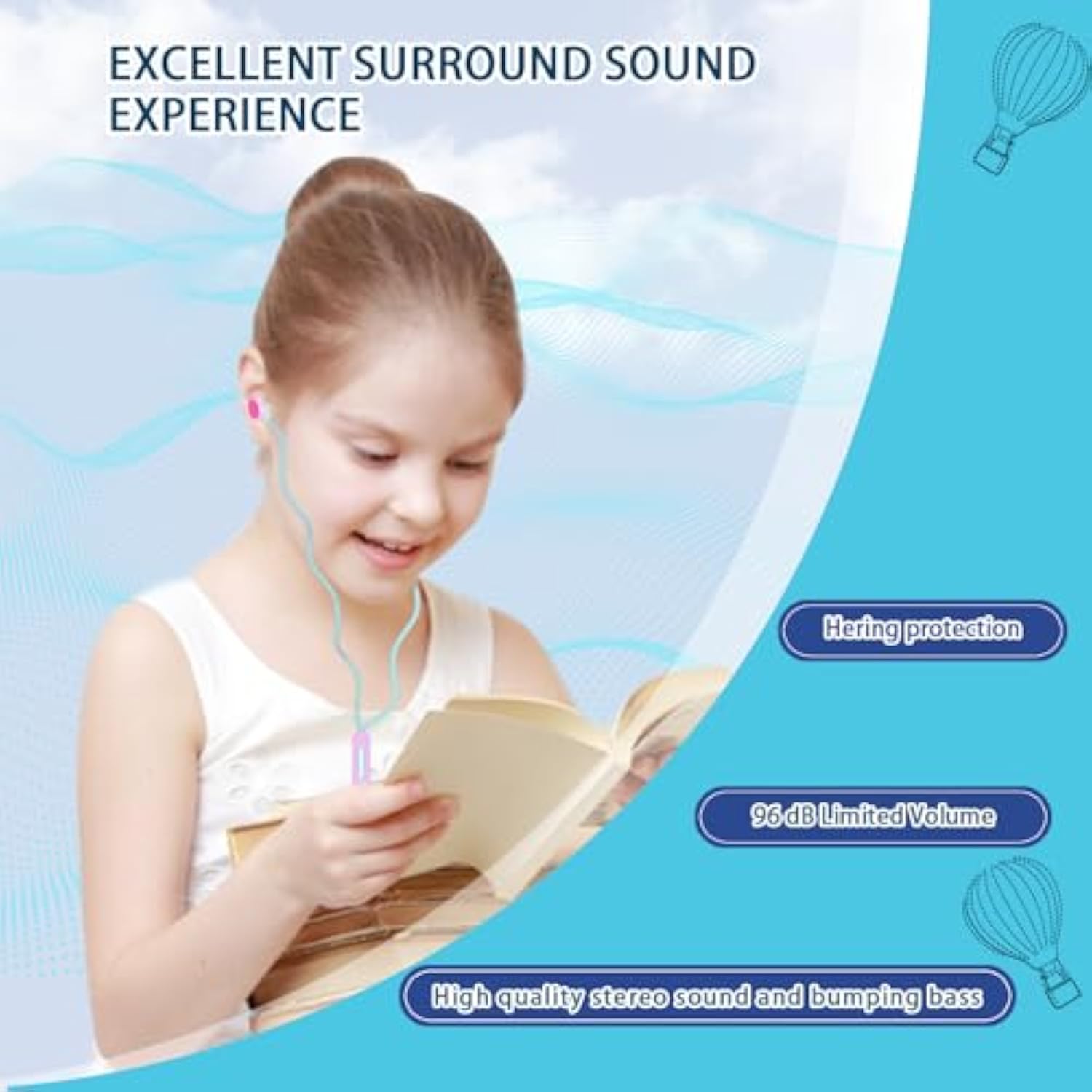 Cute Donut Earbuds For Kids, Kid Size Wired Earbud & In-Ear Headphones With Mi