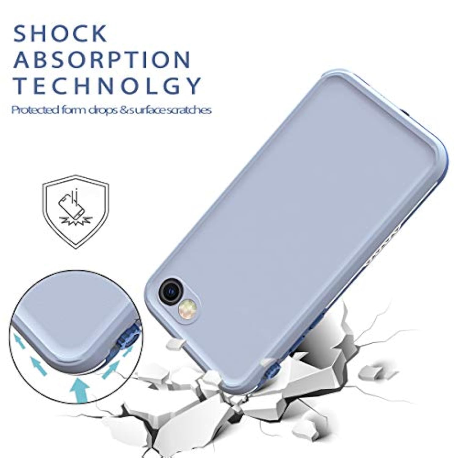 For Iphone 8/7 /Se 2020 Waterproof Case Cover Built-In Screen Protector Fully Sealed Life Shockproof Snowproof Underwater Protective Cases For Iphone 8 7 Se 2020 4.7" (Clovepurple)