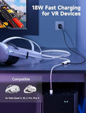 Link Cable with 18W Charging 16ft, Compatible with Oculus Meta Quest 3S/ 3/ 2/ Pro and Pico 4, PC VR, Steam VR Accessories, 2-in-1 High Speed 5Gbs