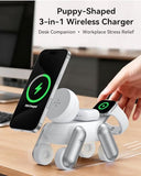 3 in 1 Charging Station for  Devices, Magnetic Wireless Fast Charger Stand Compatible with MagSafe for iPhone 17/16/15/14/13/12/Air Series,