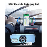 2 Pack Magnetic Phone Holder For Car, [ Strong Magnet ] Magnetic Phone Holder, [ 360° Rotation ] Phone Magnet For Car, Compatible With All Smartphones, Must Be Used With Metal Pad, Black