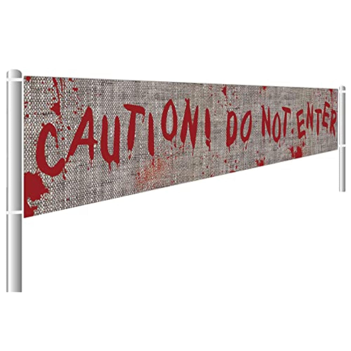 Extra Large Halloween Banner Funny Bloody Caution Do Not Enter Haunted House Decoration