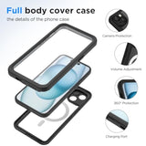 For Iphone 15 Case, Iphone 15 Waterproof Case With Built-In Screen Protector, Full Body Heavy Duty Phone Case Dustproof Shockproof Case Cover For Iphone 15 6.1Inch Black