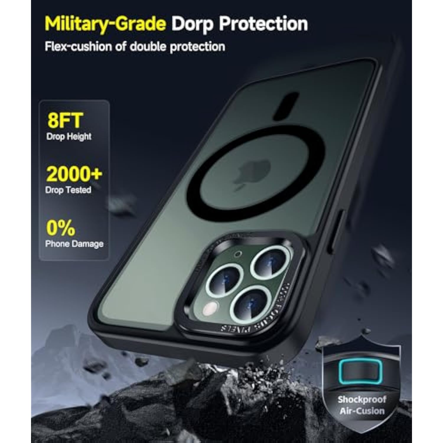 For Iphone-11-Pro-Max Cases Compatible With Magsafe[ Screen Protector X2 + Camera Cover X2] Magnetic Iphone11 Promax Phone Case Military Grade Protective Cover For I Phone 11Pro Max, Matte Black