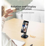 360° Cell Phone Stand For Desk, Cell Iphone Holder For Desk Foldable Office Desk Phone Stand For Video Recording Adjustable Travel Phone Mobile Stand For All Smartphones,Iphone,Ipad,Switch(K69-Black)