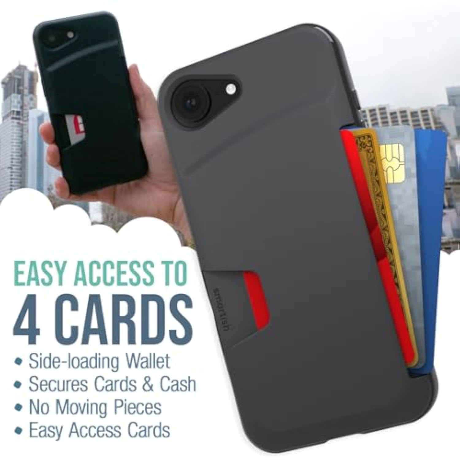 Iphone 16 Pro Wallet Case - Wallet Slayer Vol. 1 [Slim + Protective] Credit Card Holder - Drop Tested Hidden Flip Card Slot Cover Compatible With Apple Iphone 16 Pro - Black Tie Affair