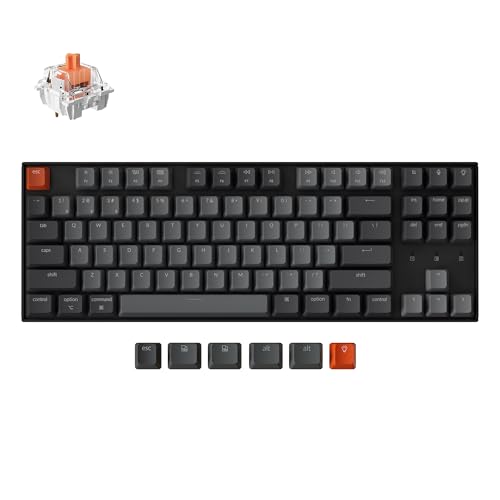 K8 Wireless Mechanical Keyboard Silent Red Switch For Quiet Office And Gaming, Tkl 87 Keys, Soft White Led Backlight, Bluetooth & Usb-C Wired Connectivity, Compatible With Mac And Windows