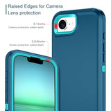 For Iphone 16E Case Shockproof Dust/Drop Proof 3-Layer Full Body Protection [Without Screen Protector] Rugged Heavy Duty Cover Case For Apple Iphone 16E 6.1" 2025,Turquoise