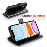 Compatible With Iphone 12 Case/Compatible With Iphone 12 Pro Wallet Case, Pu Leather Flip Case With Card Holders Rfid Blocking Kickstand Phone Cover 6.1 Inch (Black)