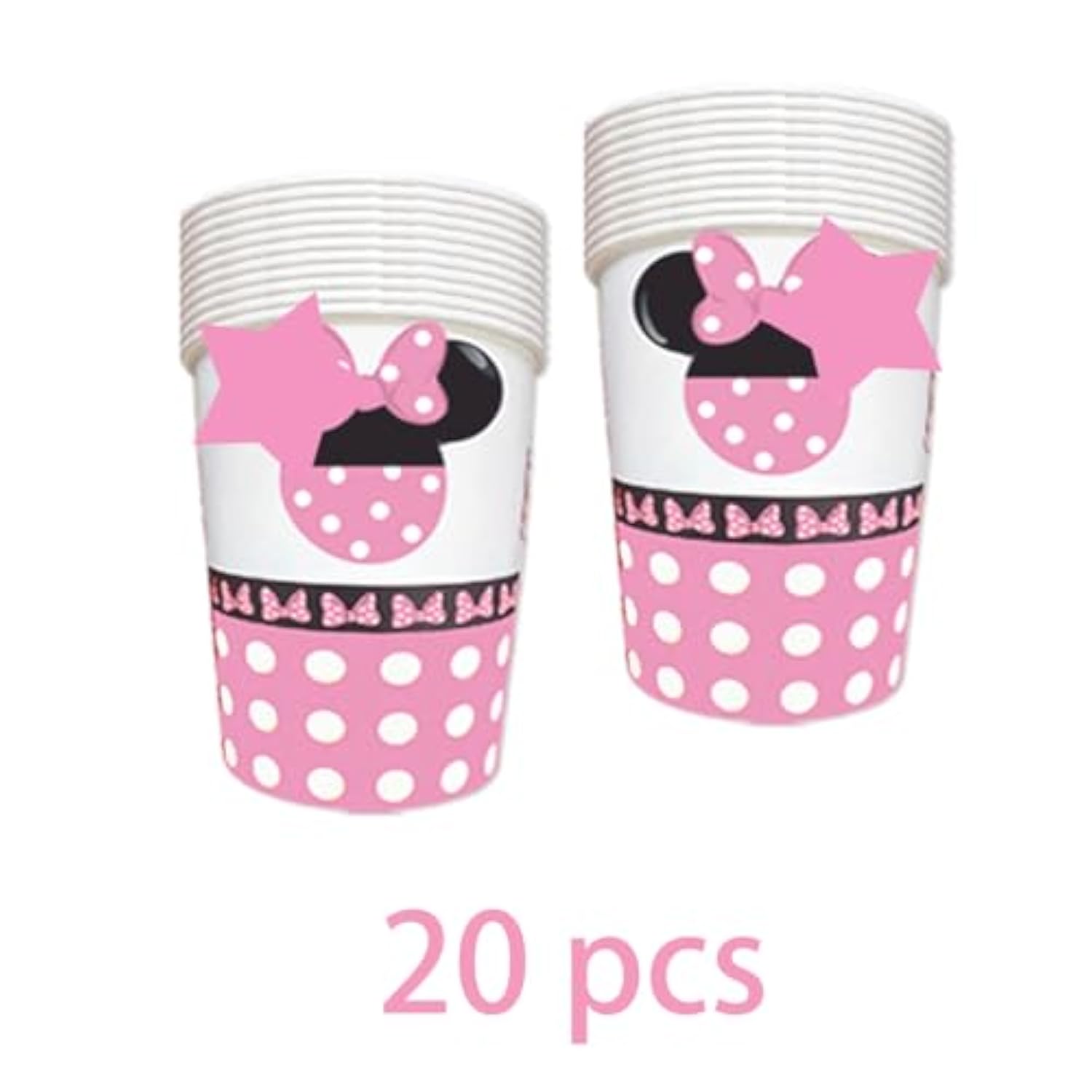 117 Pcs Pink Cartoon Party Dessert Plates Napkins Forks Tablecloth Cups Birthday Banner Tablecovers For Baby Shower Girls 1St 2Nd 3Rd 4Th 5Th Birthday Party Decorations Supplies - 20 Guests