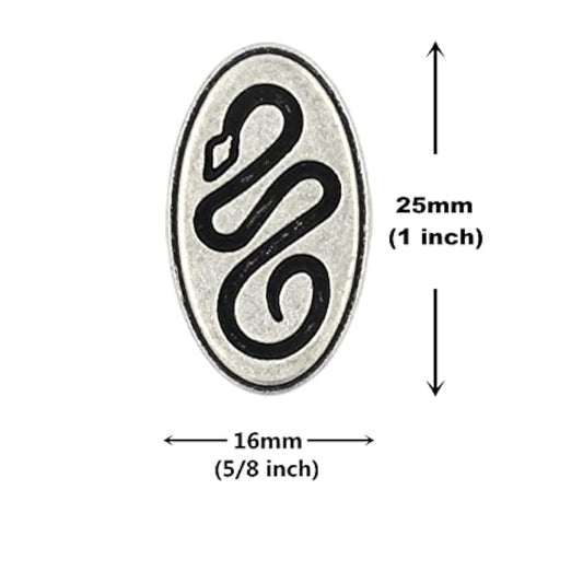 12 Pieces Sidewinder Snake Oval Metal Shank Buttons. 25Mm (1 Inch) (An