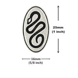 12 Pieces Sidewinder Snake Oval Metal Shank Buttons. 25Mm (1 Inch) (An