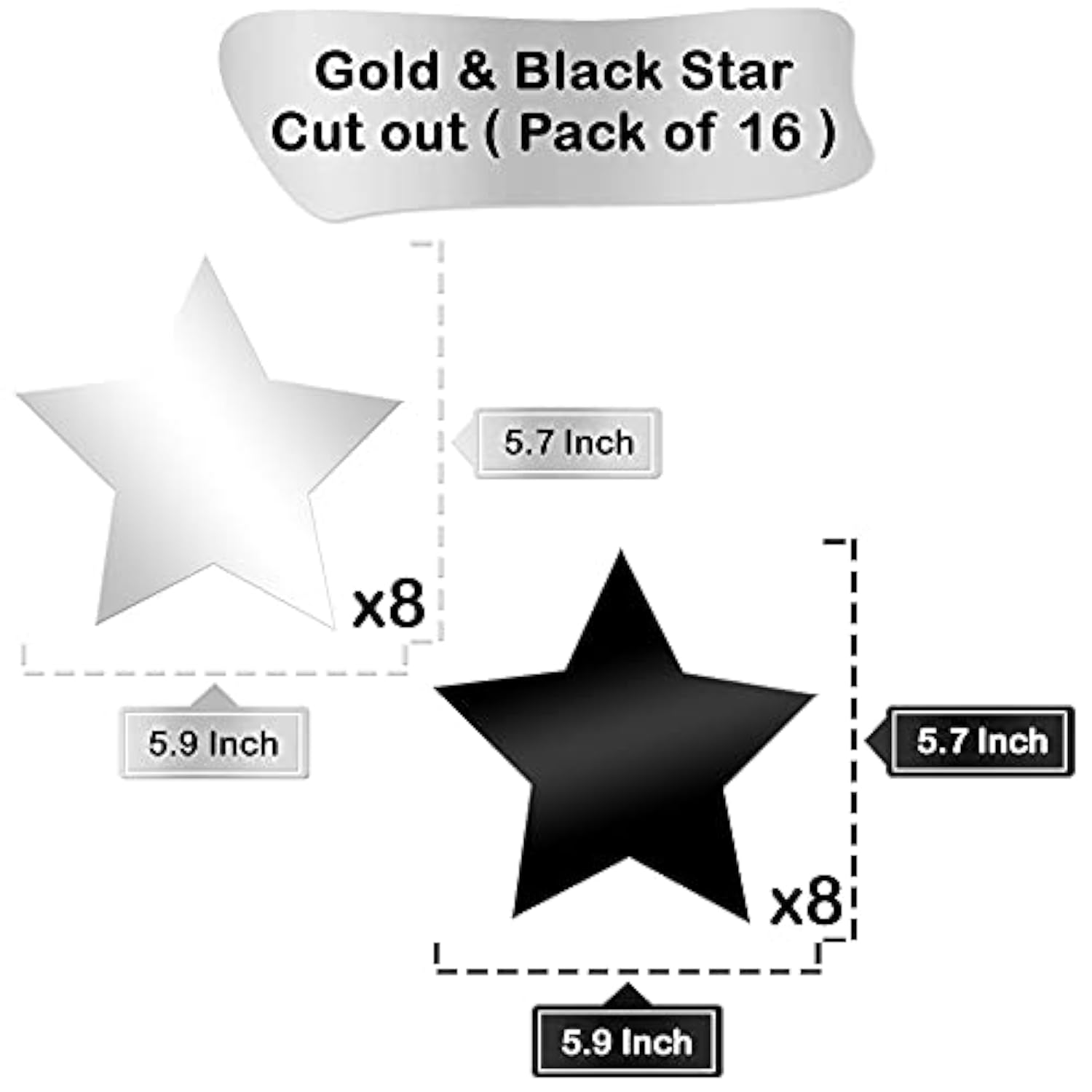 32pcs Black Silver Star Hanging Swirls 2026 Party Decorations