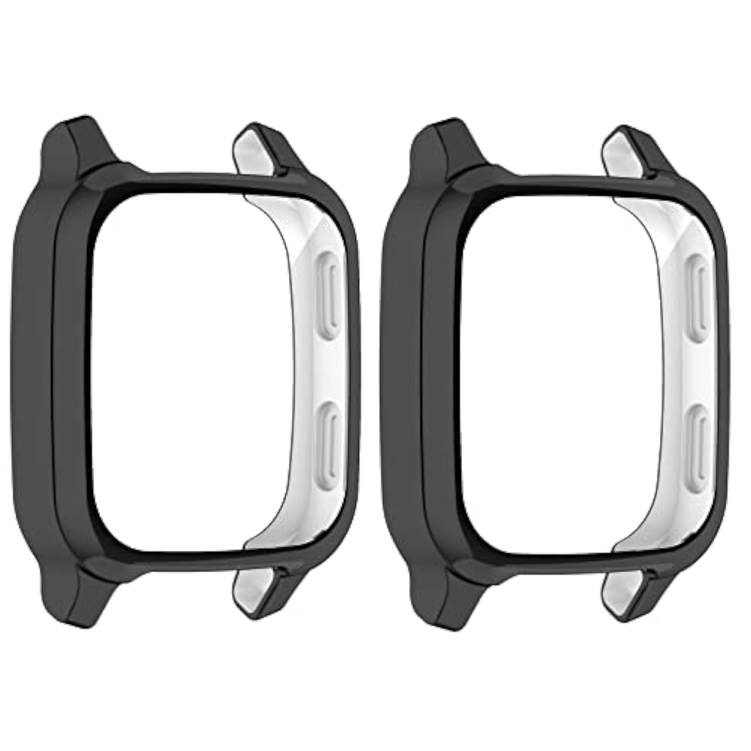 Screen Protector Compatible With Garmin Venu Sq 2 Smartwatch Case Soft Tpu Full Protection (Black+Black)