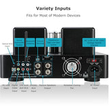Juson Audio JTA100 2025 Version 200W Vacuum Tube Amplifier Integrated Hybrid with BT 5.0 Optical AUX RCA Phono Input and Headphone Output 2.1CH Class