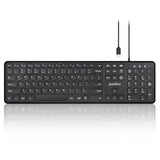Periboard-210C Wired Full-Size Usb C Keyboard With Quiet Scissor Keys - Compatible With Mac, Ipad, Windows, Chromebook, Tablets, Desktop, And Laptops - Black - Us English (Pb-210Cbus-11729)