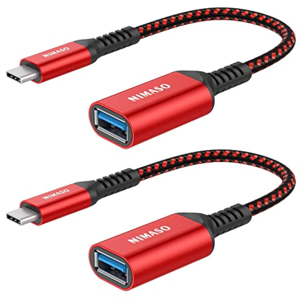 Usb C To Usb 3.1 Adapter 2 Pack, Otg Cable Type C Male To Usb Female Otg Adapter Compatible With Iphone 15/15 Pro/15 Plus/15 Pro Max, Macbook Pro, Ipad, Samsung Galaxy, Huawei,Google Pixel-Red