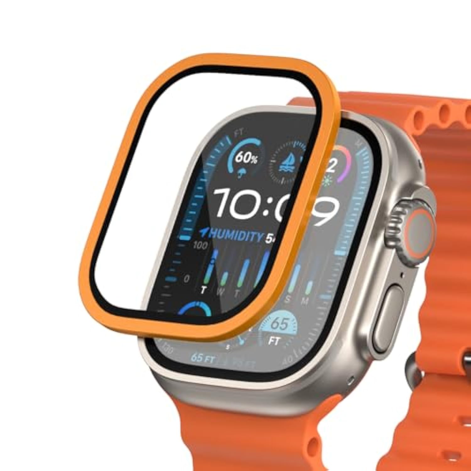 Nanoarmour For Apple Watch Ultra 3 / Ultra 2 Screen Protector With Anti-Reflective For 49Mm Iwatch Ultra 1 Tempered Glass: Enhance Display, Easy To Install, Aluminum Frame - Original Black