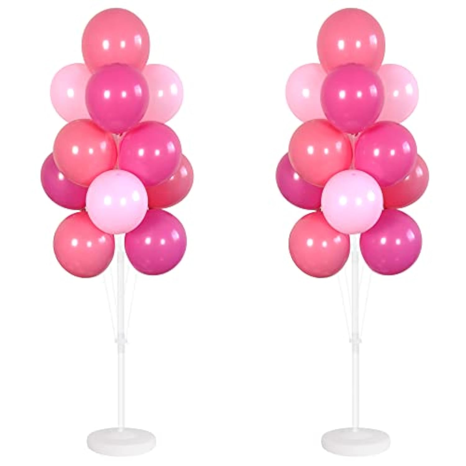 Pink Balloon Column Kit (Set of 2) – Includes Balloons, Stand & Base for Party Decor