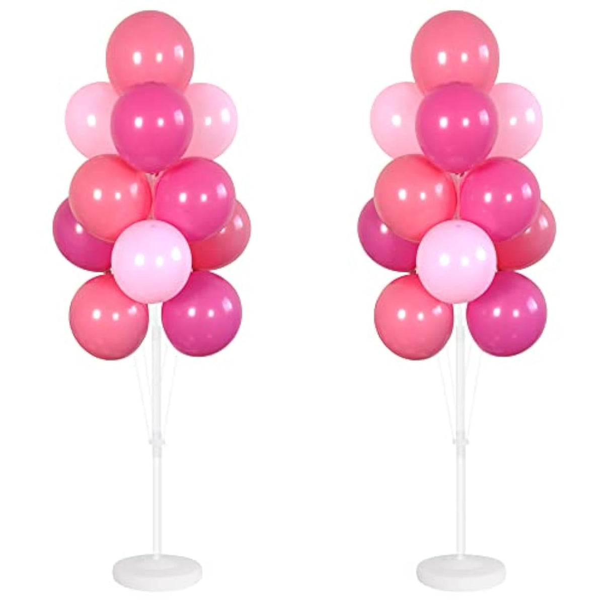 Pink Balloon Column Kit (Set of 2) – Includes Balloons, Stand & Base for Party Decor