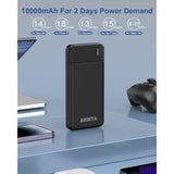 Power Bank Portable Charger 10000Mah Pd 22.5W, Ultra Slim Battery Pack With Usb-C Input/Output, Compatible For Iphone 16 15 14 13 12, Galaxy S24 23 22 21, Tablets., Etc. (Black)