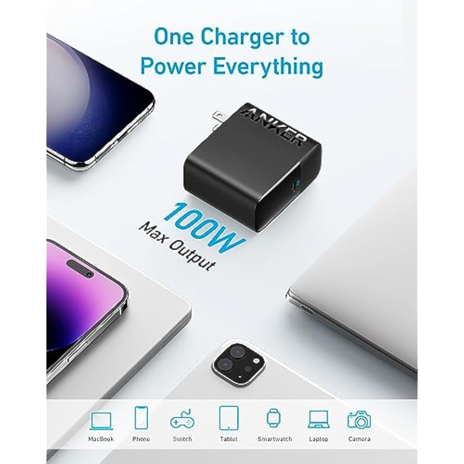Anker MagGo Wireless Charging Station with Mac Book Pro 100W USB C Charger