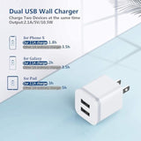 Usb Wall Charger, 3-Pack 2.1A 5V Dual Port Cube Power Adapter Plug Block Charging Box Brick For 13 12 11 Pro Max Se Xs Xr X 8 7 6 6S Plus, Galaxy, Lg, Moto, Android Phones