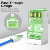 Stp Shielded Rj45 Connector Plugs, 50Pcs Cat6 Cat6A Pass Through Connectors +