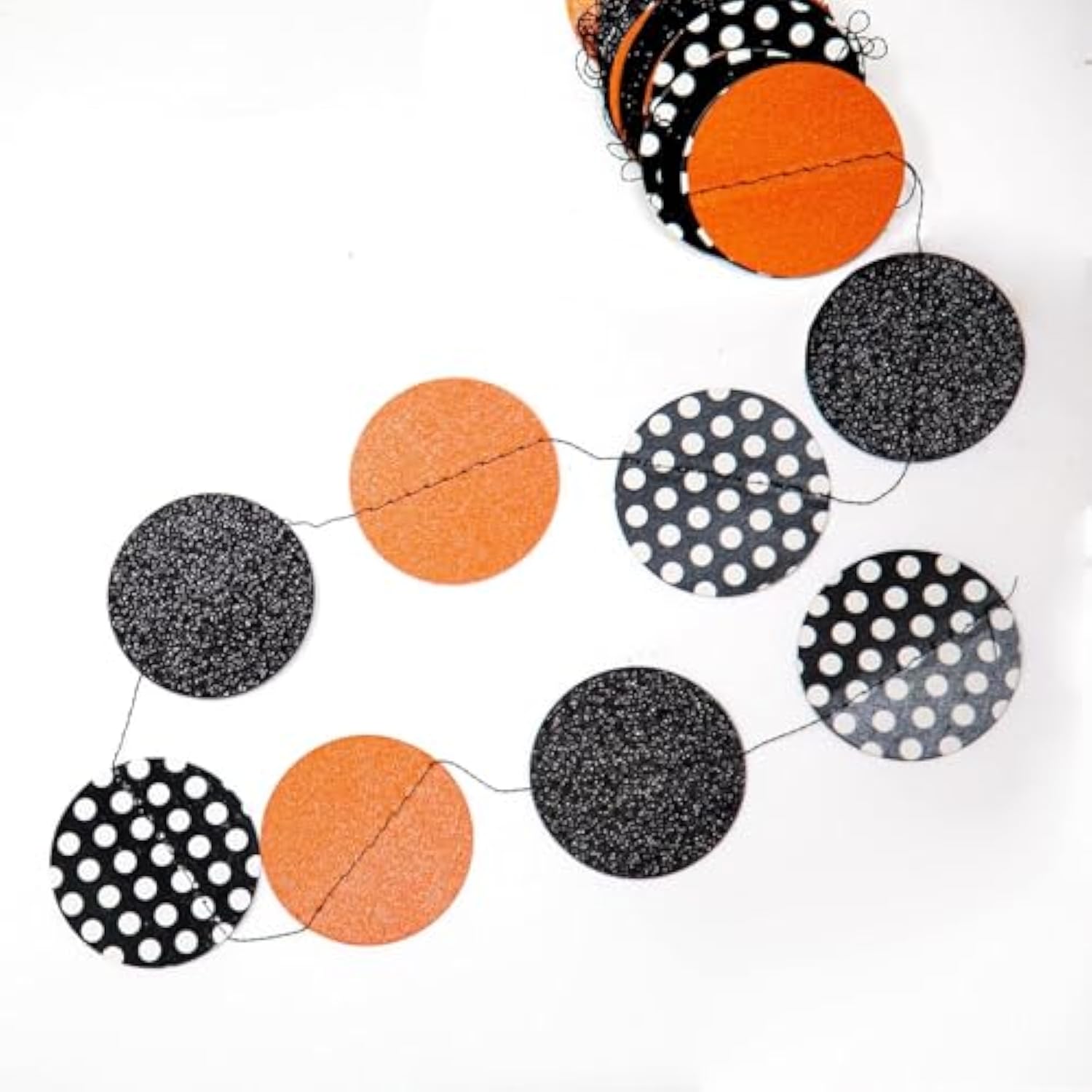 Orange Halloween Garland 52Ft Polka Dot Streamers Banner Party Decorations Fall Decor